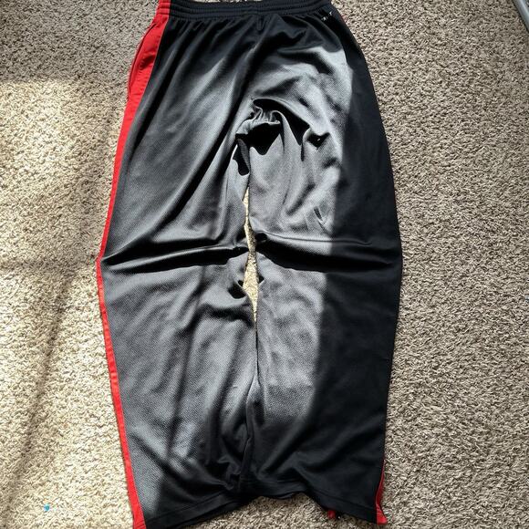 Nike Track Pants Mens Lathe Black Epic Knit Training Red Stripe Baggy Y2k - Picture 9 of 16